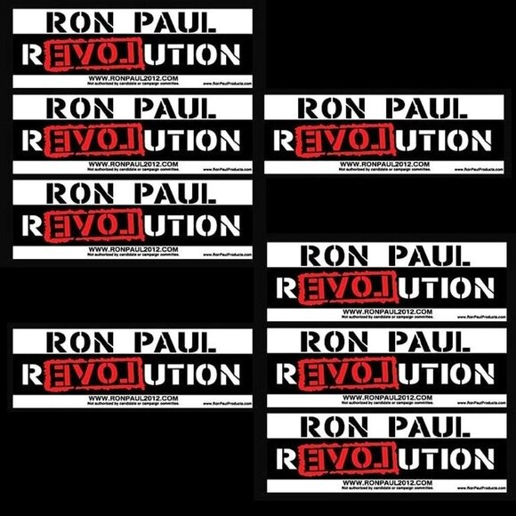 NEW RON PAUL STICKERS LOT (8-PACK)  - 11.5" IN. BUMPER STICKERS DECALS - 8PCS* - Picture 1 of 2